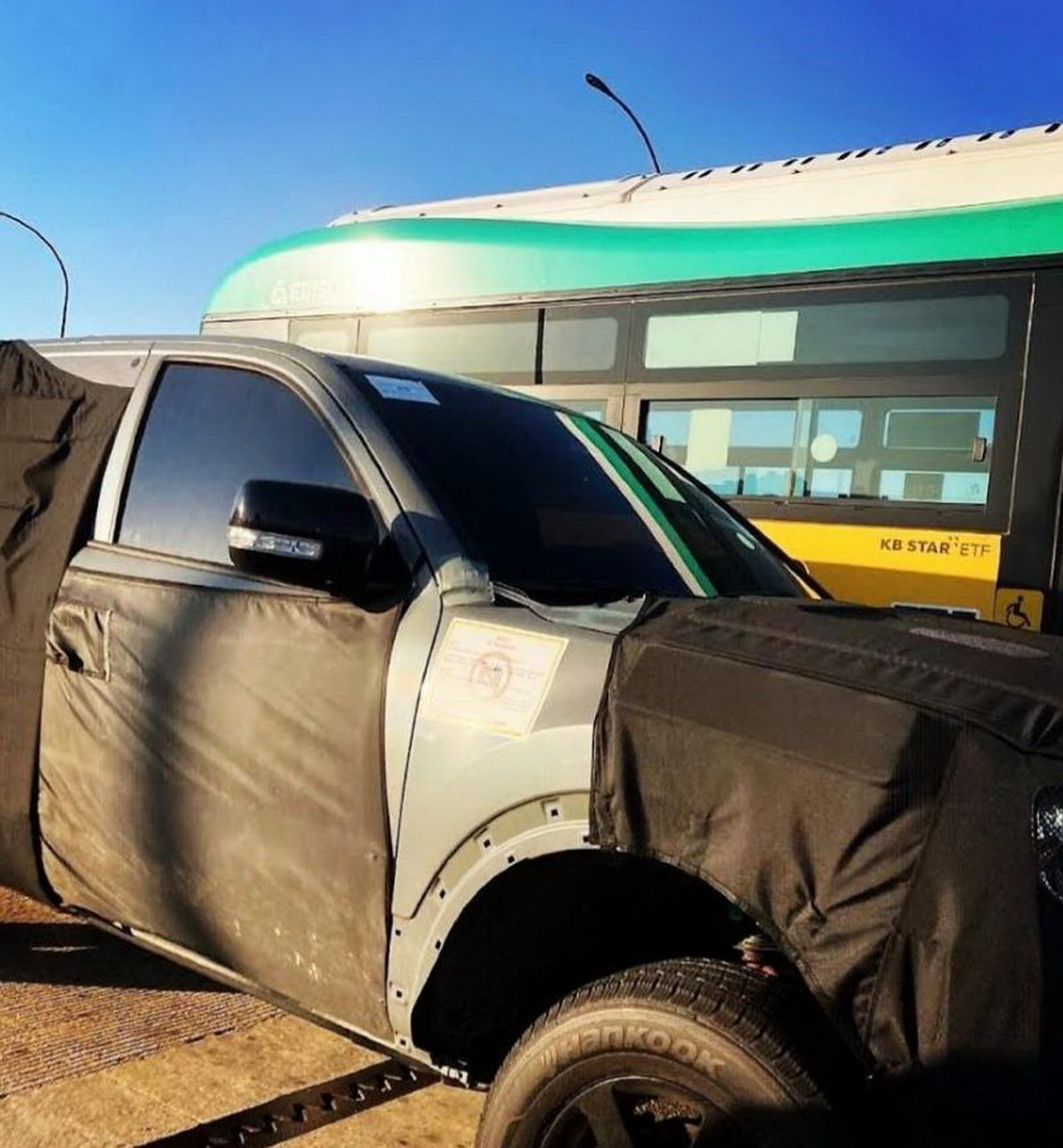 The All-new Kia Pickup appears for the first time during its testing